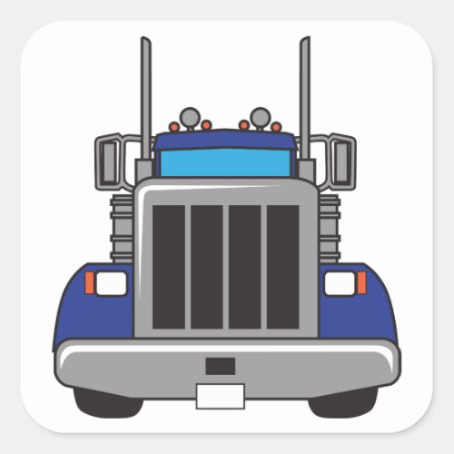 Semi Truck Front Square Sticker