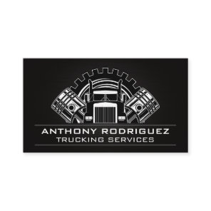Semi Truck Gears and Pistons Business Card
