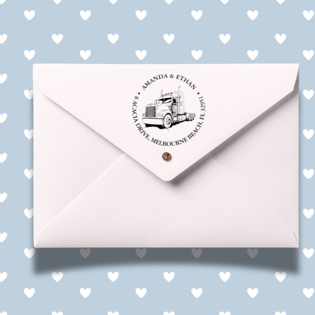 Semi Truck kenworth Self-inking Stamp ( Make every impression unique and professional—order yours today!)