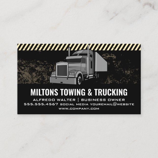 Semi Truck | Logistics Trucking Business Card (Front)