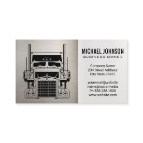 Semi Truck Logo | Metallic | Blue Collar Business Card