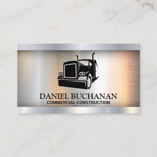 Semi Truck Logo  Metallic  Business Card