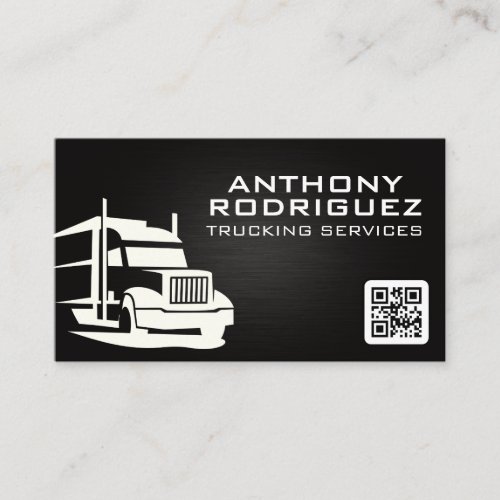 Semi Truck Logo  Trucking  QR Code Business Card