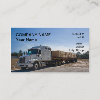 semi truck lumber transport business card