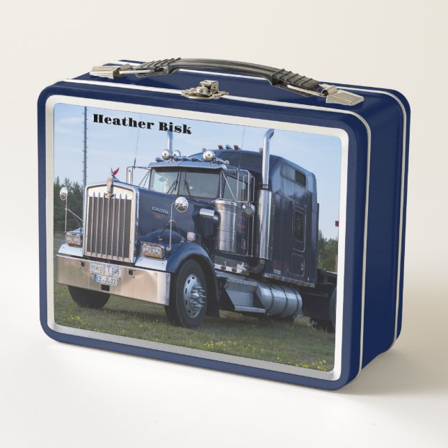 Semi-Truck Metal Lunch Box (Front)