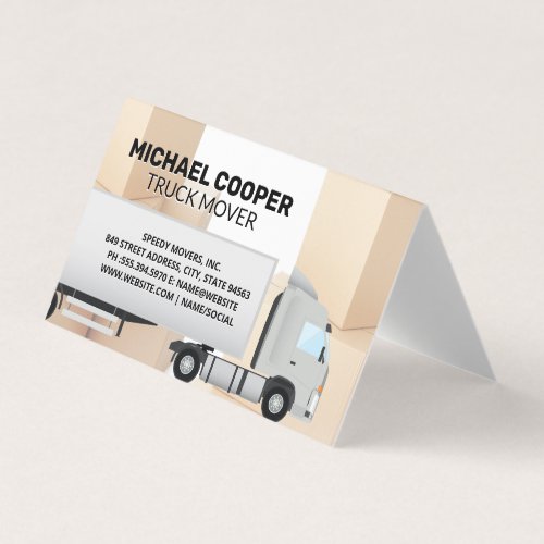 Semi Truck  Movers  Moving Boxes Business Card