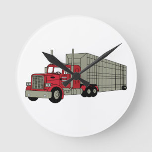 Semi Truck Round Clock