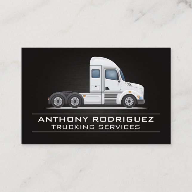 Semi Truck | Side View Business Card (Front)