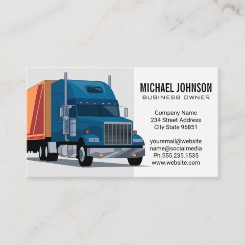 Semi Truck  Transport Business Card