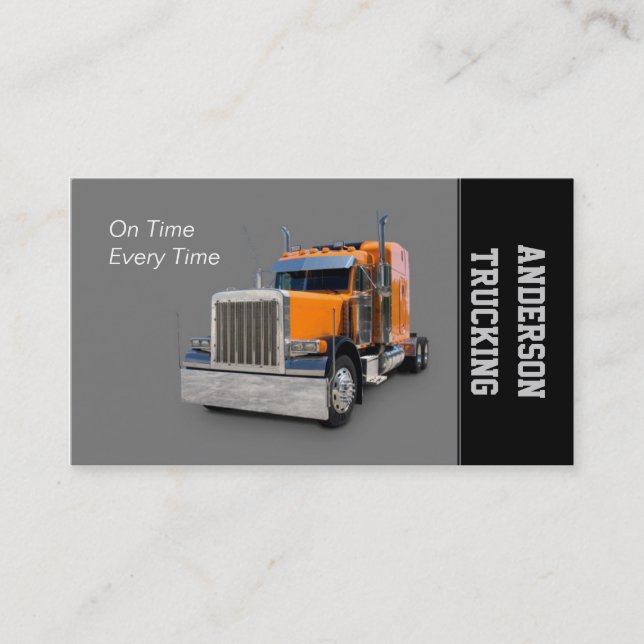 Semi Truck Transportation Company Business Card (Front)