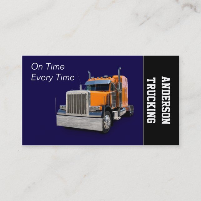 Semi Truck Transportation Company Business Card (Front)