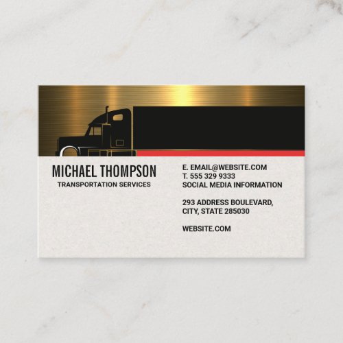 Semi Truck  Trucking Industry Services Business Card
