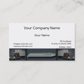 Semi Trucks On Steel Colored Border Business Card by BeSeenBranding at Zazzle