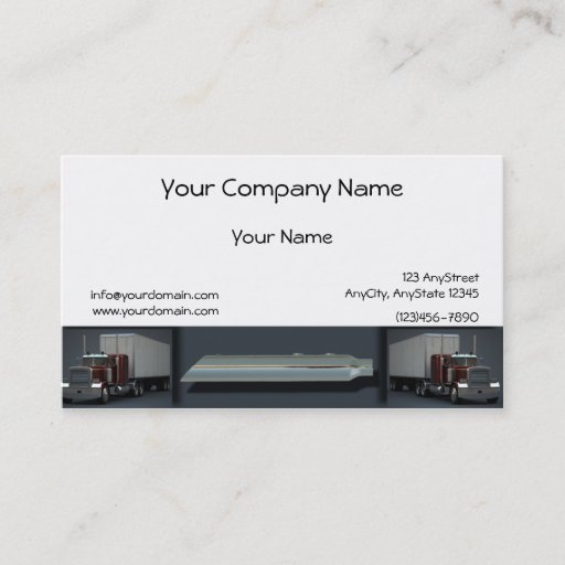 Customizable Semi Trucks on Steel Colored Border Business Card