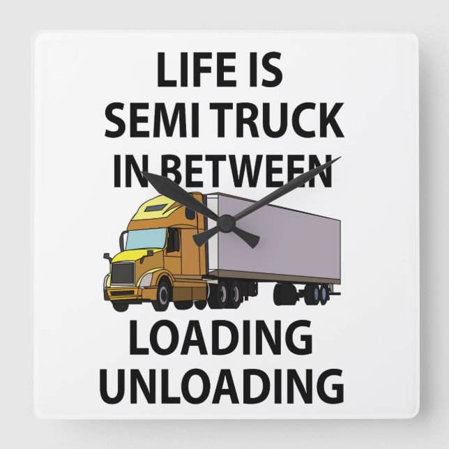 Semi Trucks Trucker Truck Driver  Square Wall Clock (Front)