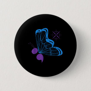 Semicolon 988 Butterfly Suicide Prevention Awarene Button