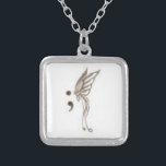semicolon butterfly necklace<br><div class="desc">small silver necklace with semicolon butterfly</div>