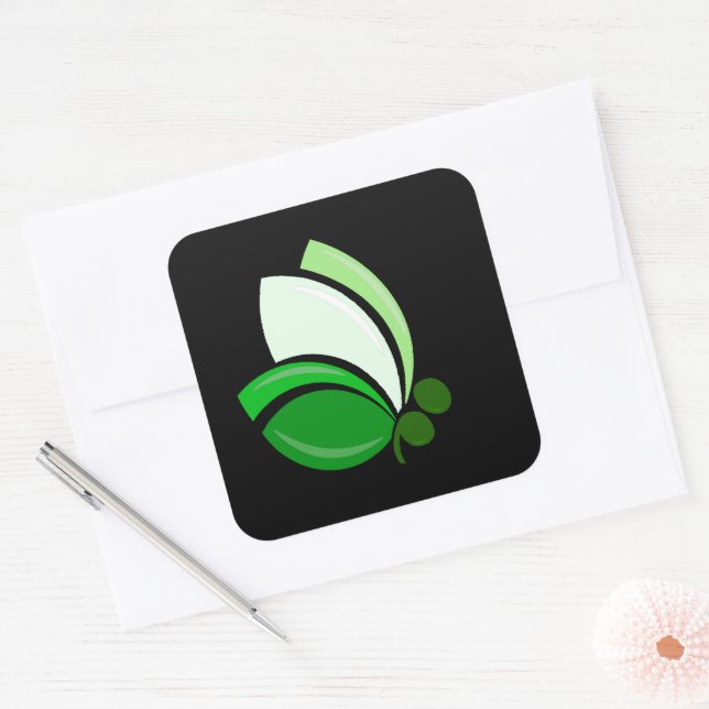 Semicolon Butterfly Square Sticker (Envelope)