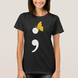 Semicolon Butterfly Suicide Depression Prevention T-Shirt