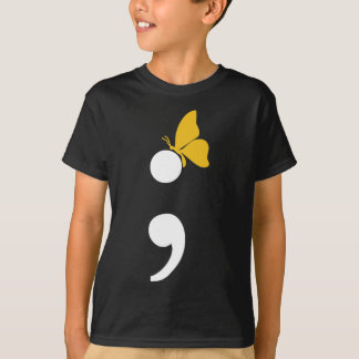 Semicolon Butterfly Suicide Depression Prevention T-Shirt