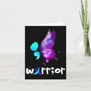 Semicolon Butterfly Watercolor Suicide Prevention Card