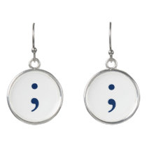 Semicolon - Dark Blue Earrings