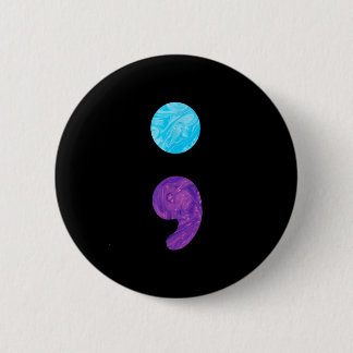 Semicolon depression prevention awareness week button