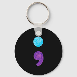 Semicolon depression prevention awareness week keychain