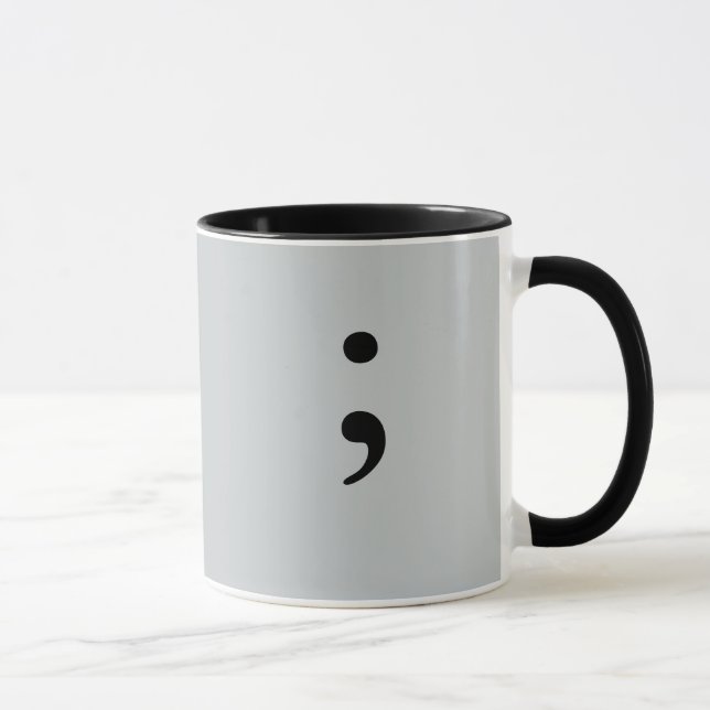 Semicolon (Gray) Mug (Right)
