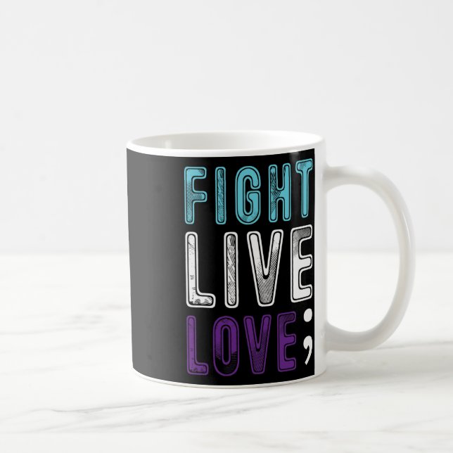 Semicolon Hope Suicide Awareness For A Mental Supp Coffee Mug (Right)