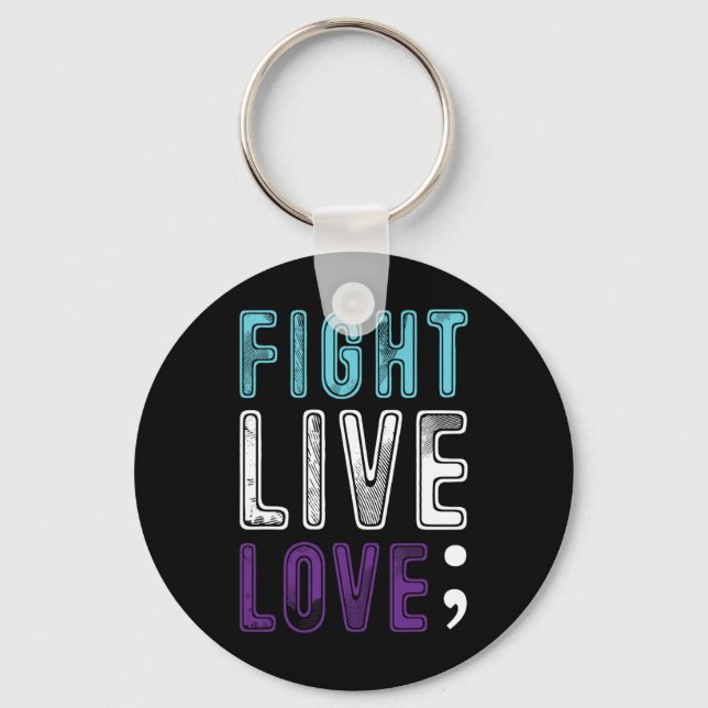 Semicolon Hope Suicide Awareness For A Mental Supp Keychain (Front)