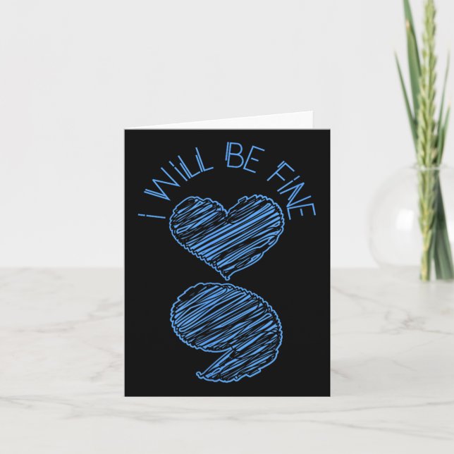 Semicolon I Will Be Fine Suicide Depression Awaren Card (Front)