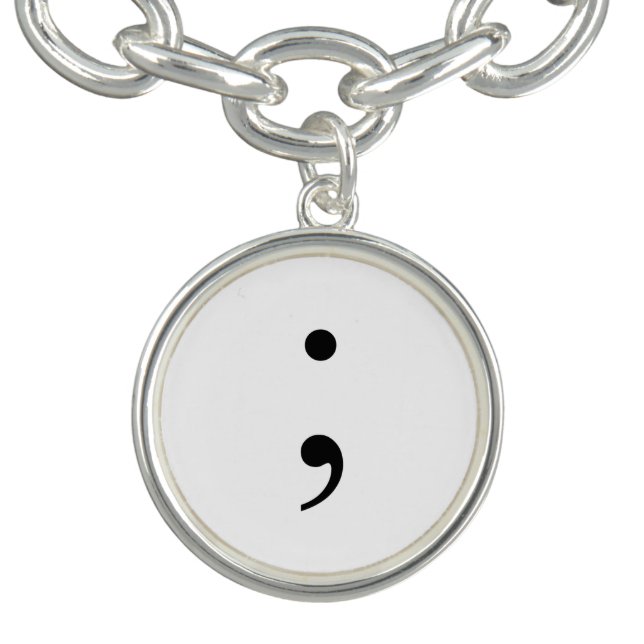 semicolon jewelry. charm bracelet (Design)