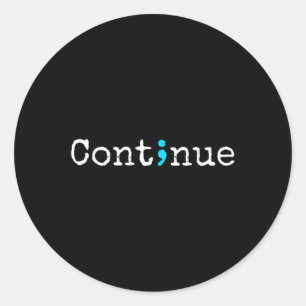 Semicolon Mental Health & Suicide Prevention A Classic Round Sticker