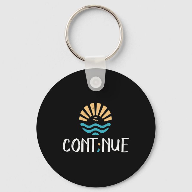 - Semicolon Mental Health Awareness Gift  Keychain (Front)
