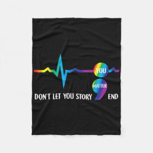 Semicolon Mental Health Awareness Suicide Preventi Fleece Blanket