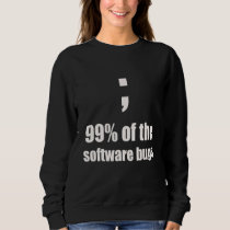 Semicolon Programmer Joke Bug Sweatshirt