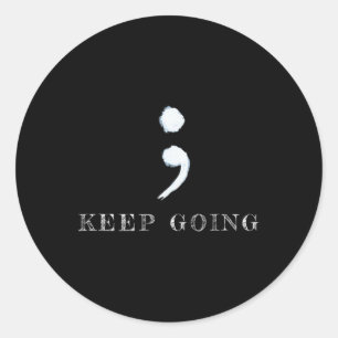 Semicolon Project Mental Health Awareness  Classic Round Sticker