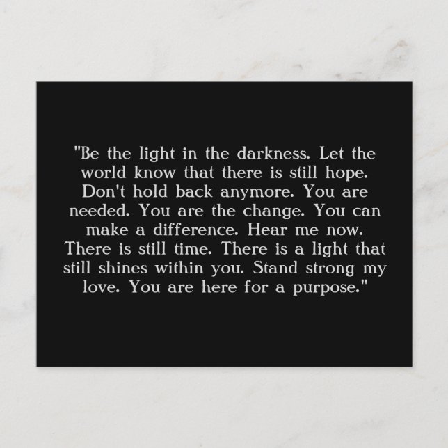 Semicolon Project 'stay' postcard (Front)