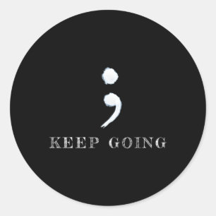 Semicolon Project Tal Health Awareness Classic Round Sticker