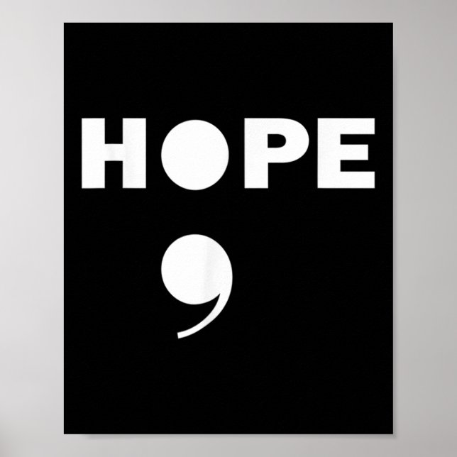 Semicolon Suicide Awareness For A Mental Supporter Poster (Front)