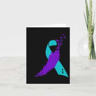 Semicolon Suicide Awareness Ribbon Card