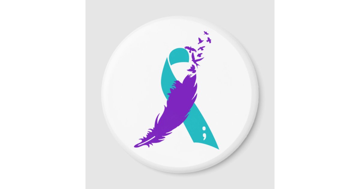 Semicolon Suicide Awareness Ribbon Magnet | Zazzle