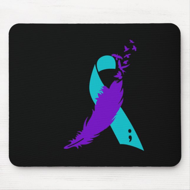 Semicolon Suicide Awareness Ribbon  Mouse Pad (Front)