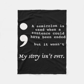 Semicolon Suicide Prevention Awareness Fleece Blanket