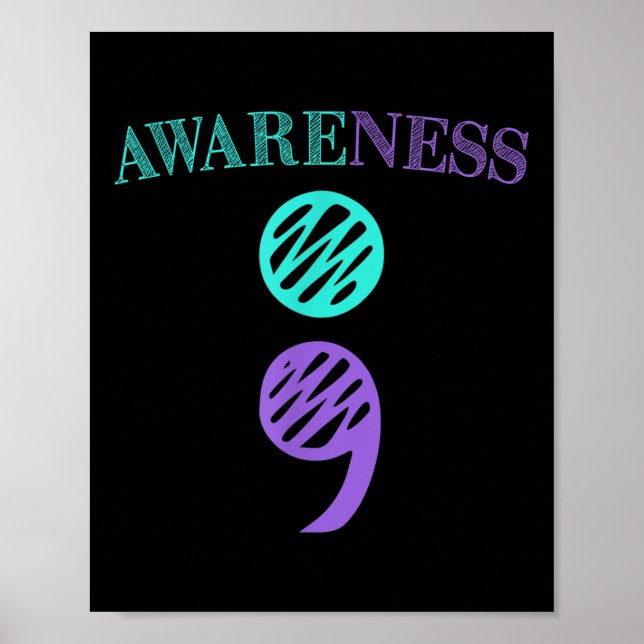 Semicolon Suicide Prevention Awareness  Poster (Front)