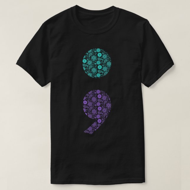 Semicolon Suicide Prevention Awareness T-Shirt (Design Front)