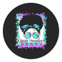 Semicolon Suicide Teal Purple Suicide Prevention A Classic Round Sticker