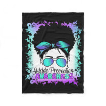 Semicolon Suicide Teal Purple Suicide Prevention A Fleece Blanket