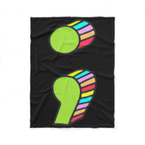 Semicolon T  Fleece Blanket